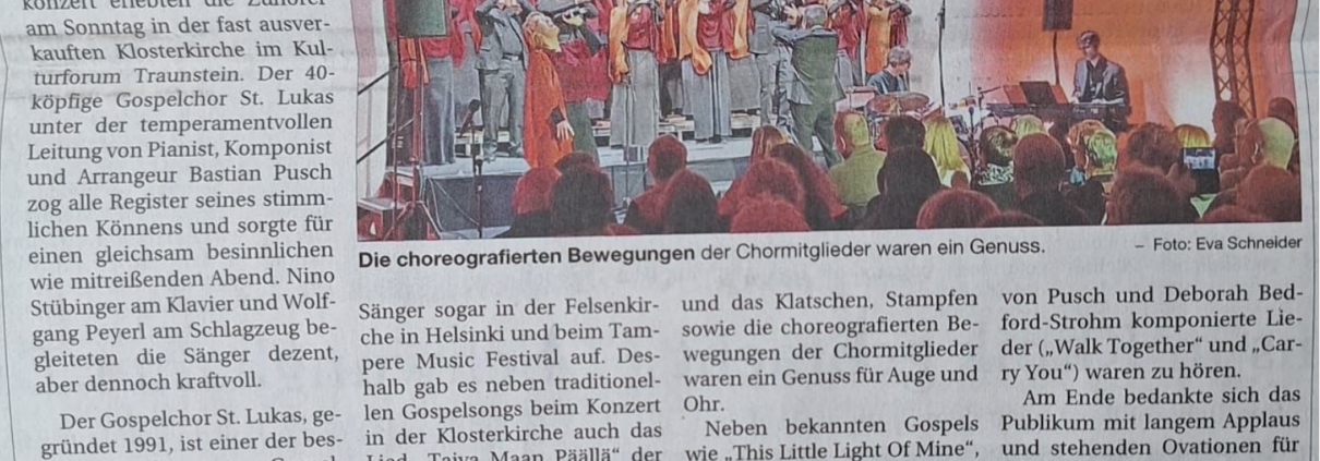 Gospelchor St. Lukas in Traunstein - Gänsehaut und standing ovations